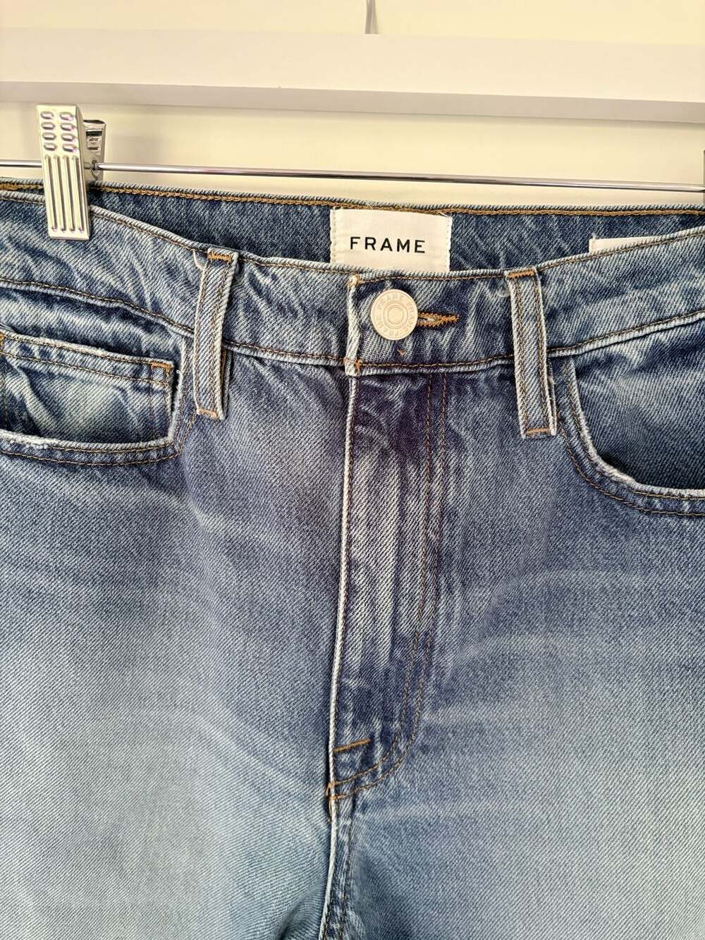 FRAME Le Jane Crop High-Rise Straight Leg Jeans Ladies Size 27/US 4 - Picture 11 of 12